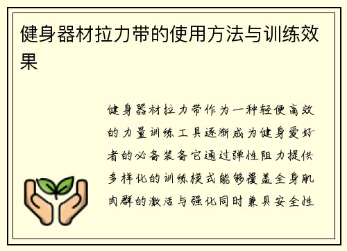 健身器材拉力带的使用方法与训练效果